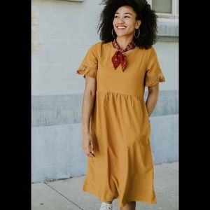 Mustard corduroy dress